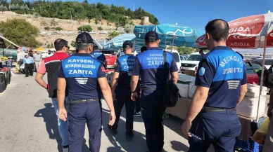 Kayseri büyükşehir belediyesi zabıta ekipleri bit pazarında denetim yaptı