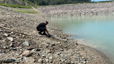 Osmaniye'de Karacaören Gölet'ine balıklar ve yangınlar için su takviyesi yapıldı