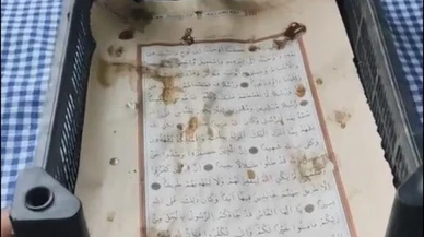 Bitlis-Tatvan Karayolunda incir kasasından Kur'an-ı Kerim sayfası çıktı