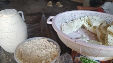 Ağrı'nın Aşağı Göçmez köyünde asırlık küp peyniri geleneği yaşatılıyor