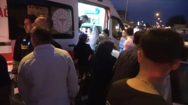 Samsun'un Bafra ilçesinde düğün konvoyunda kaza iki kişi yaralandı