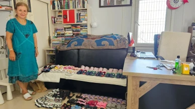 Bandırmalı hayırsever çocuklara terlik ve ayakkabı bağışladı