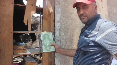 Bayramiç'te yanan evden Kur'an-ı Kerim'ler sapasağlam çıktı