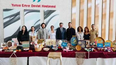 Yunus emre devlet hastanesinde geleneksel el sanatları sergisi açıldı
