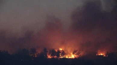 Çanakkale’de Gelibolu ilçesinde orman yangınına karadan müdahale sürüyor