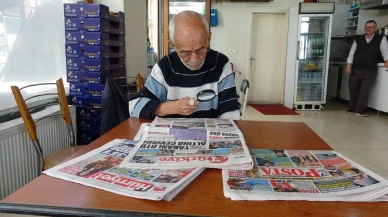 Halil İbrahim Ötegen 18 yıldır gazeteleri büyüteçle okuyor