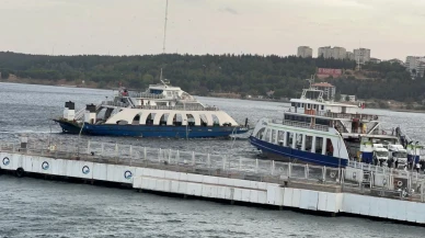 Gökçeada'da Gestaş feribot seferleri hava muhalefeti nedeniyle iptal edildi