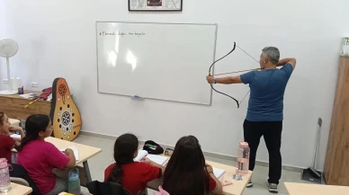 Sarigöl'de geleneksel türk okçuluğu kursları öğrencilere tanıtıldı