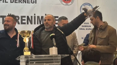 Samsun’da güvercin severler kupa töreninde bir araya geldi