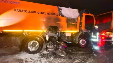 Karayolları’na ait kamyon Isparta'da alevlere teslim oldu