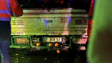 Osmaniye'de mandalina yüklü kamyonette çıkan yangın itfaiye tarafından söndürüldü