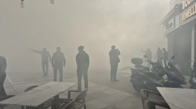 Bodrum'da giyim mağazasının deposunda çıkan yangın paniğe neden oldu