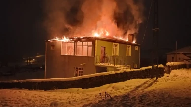 Kars’ta imam evi alev alev yanarak kullanılamaz hale geldi