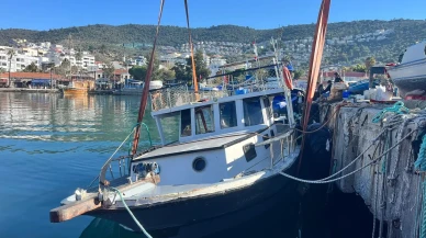 kuvvetli rüzgar Güllük’te limana bağlı balıkçı teknesini batırdı