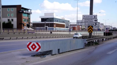 Kocaeli'de D-100 kara yolundaki riskli kavşaklara çarpışma yastığı yerleştirildi