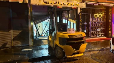 Kayseri'de forkliftle kuyumcu dükkanına giren hırsız ziynet eşyası çaldı