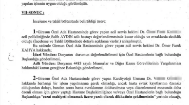 Giresun’da Özel Ada Hastanesi’ndeki sağlık skandalı Sağlık Bakanlığı raporuna yansıdı