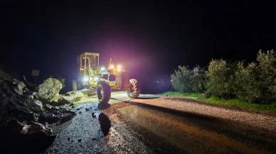 Muğla’da yoğun yağışlar nedeniyle belediye ekipleri gece boyunca sahada çalıştı