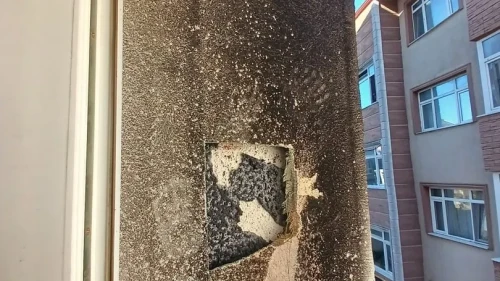 Zonguldak'ta balkona bırakılan pelet soba külü yangına neden oldu