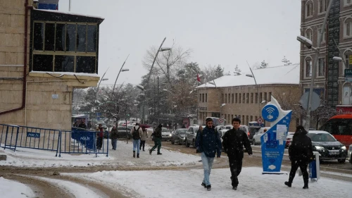 Erzurum’da yoğun kar yağışı hayatı felç etti