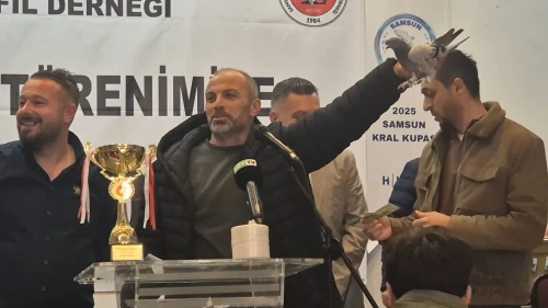 Samsun’da güvercin severler kupa töreninde bir araya geldi