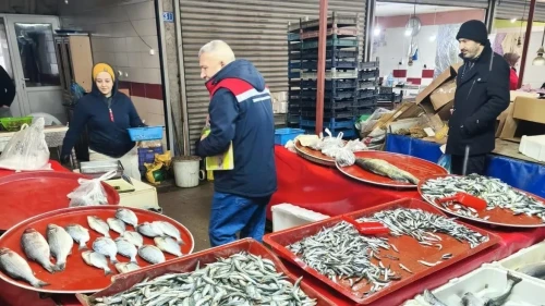 Beyşehir’de su ürünleri denetimlerinde balıkların boy ölçümleri yapıldı