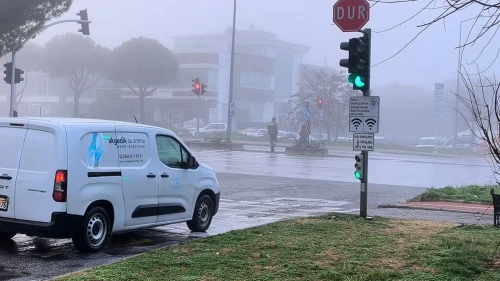 Muğla'nın Menteşe ilçesinde yoğun sis nedeniyle ulaşım aksadı