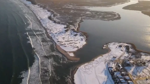 İğneada'da kar sonrası oluşan eşsiz manzaralar havadan görüntülendi