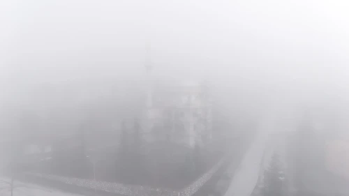 Düzce’de yoğun sis tabakası havadan görüntülendi