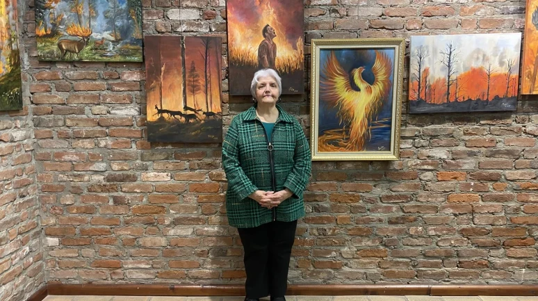 Eskişehir’de orman yangınlarını konu alan yağlı boya sergisi sanatseverlerle buluştu