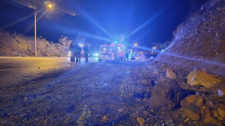 Gümüşhane-Trabzon karayolunda kayalardan kaçan otomobil takla attı 2 yaralı