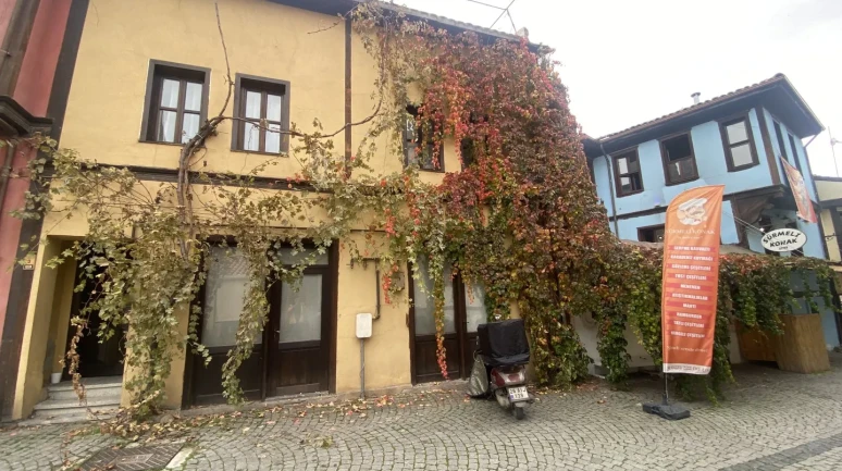 Eskişehir'de bitkilerle kaplı tarihi yapı kartpostallık manzara oluşturuyor.