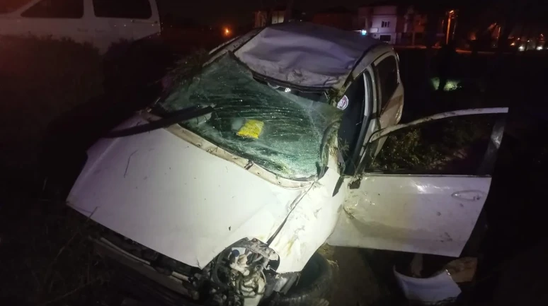 Tekirdağ'da alkollü sürücü su kanalına uçtu