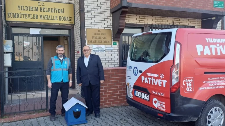 Bursa’da Yıldırım Belediyesi sokak hayvanları için kedi evleri ve mama üretimi projesi başlattı