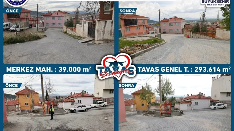 Tavas'ta 2024-2025 yıllarında 293 bin metrekare parke taşı ve 2 bin 300 metre
