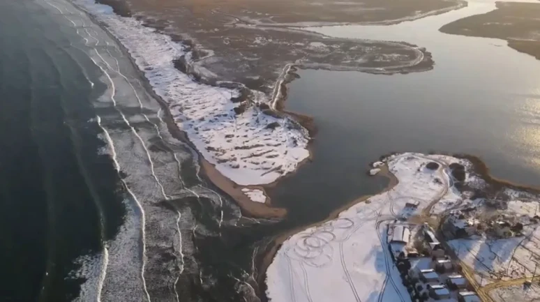 İğneada'da kar sonrası oluşan eşsiz manzaralar havadan görüntülendi