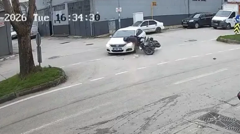 Bursa'da kontrolsüz dönüş motosiklet kazasına neden oldu
