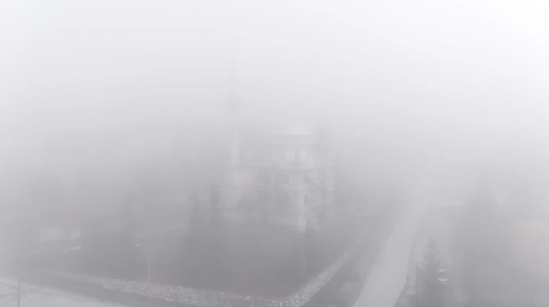 Düzce’de yoğun sis tabakası havadan görüntülendi
